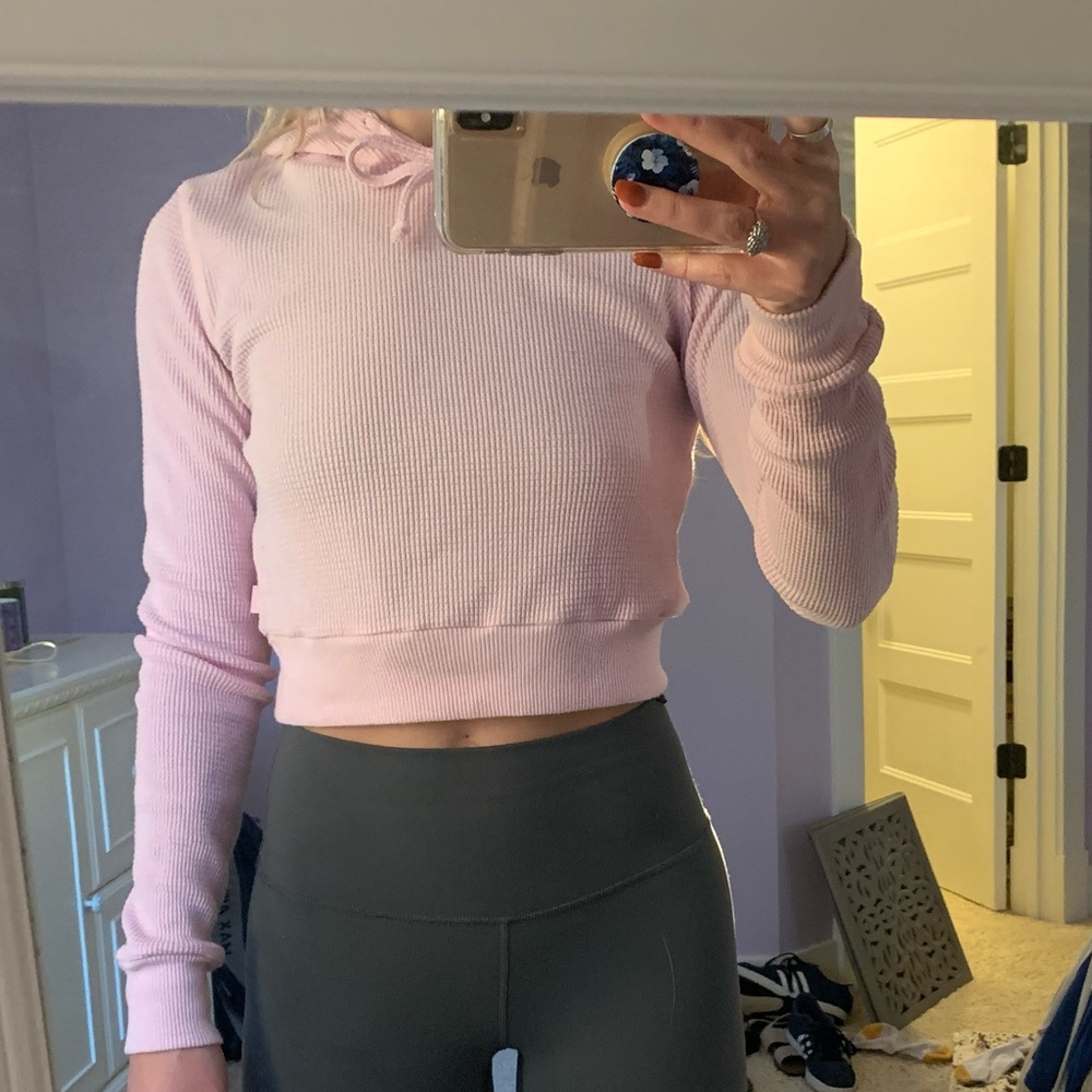 Cropped thermal TNA hoodie